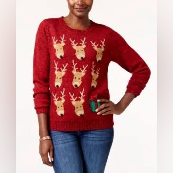 Karen Scott holiday themed long sleeve top - Picture 1 of 5